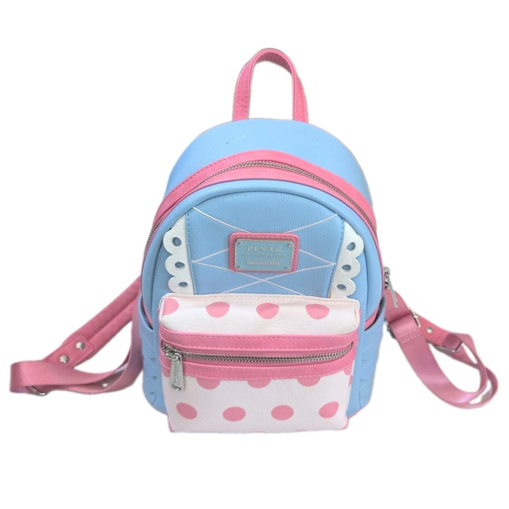 Disney World Loungefly Toy Story 4 Bo Peep Mini Backpack Pink & Blue Polka Dot